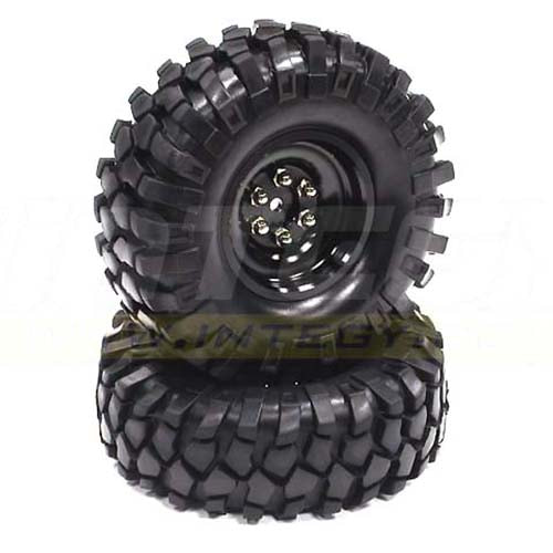 ϺHigh Mass Type 1.9 Wheel &amp; Tire Set (2) for Scale Crawler (O.D.=106mm) (Black)[ǰڵ]INTEGY