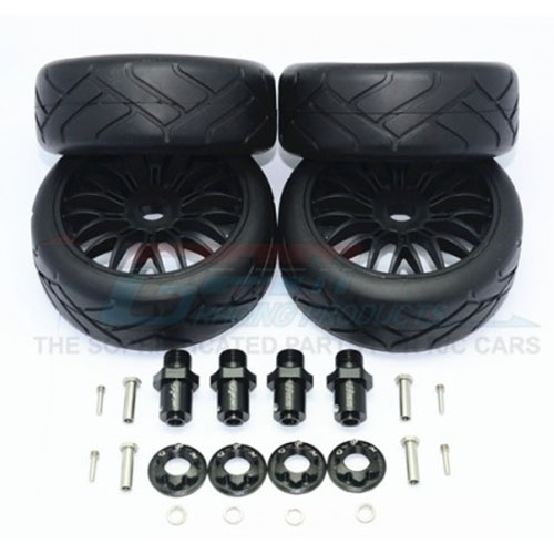 하비몬[#TRX4889/1719-BK] TRX-4 Alum. 17X19 Hex+On-Road Rubber Radial Tires W/ Plastic Wheels[상품코드]GPM