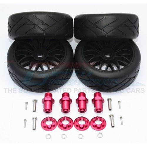 하비몬[#TRX4889/1719-R] TRX-4 Alum. 17X19 Hex+On-Road Rubber Radial Tires W/ Plastic Wheels[상품코드]GPM