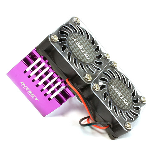 하비몬[#C25728PURPLE] Twin 40x40mm HS Cooling Fan+Heatsink Mount for 40mm O.D. Motor (Purple)[상품코드]INTEGY