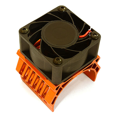 하비몬[#C28604ORANGE] 42mm Motor Heatsink+40x40mm Cooling Fan 17k rpm for 1/10 Summit &amp; E-Revo (Orange)[상품코드]INTEGY