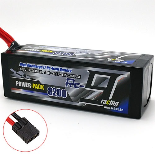 하비몬14.8V 8200mAh 100-200C 4S Hard Case Lipo Battery (TRX잭)[상품코드]RC9