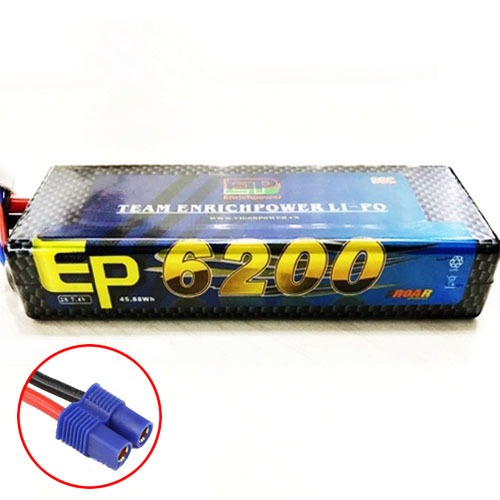 하비몬[#6200-2S-90C-EC3] 7.4V 6200mAh 90C Hard Case Lipo Battery (EC3잭)[상품코드]EP POWER