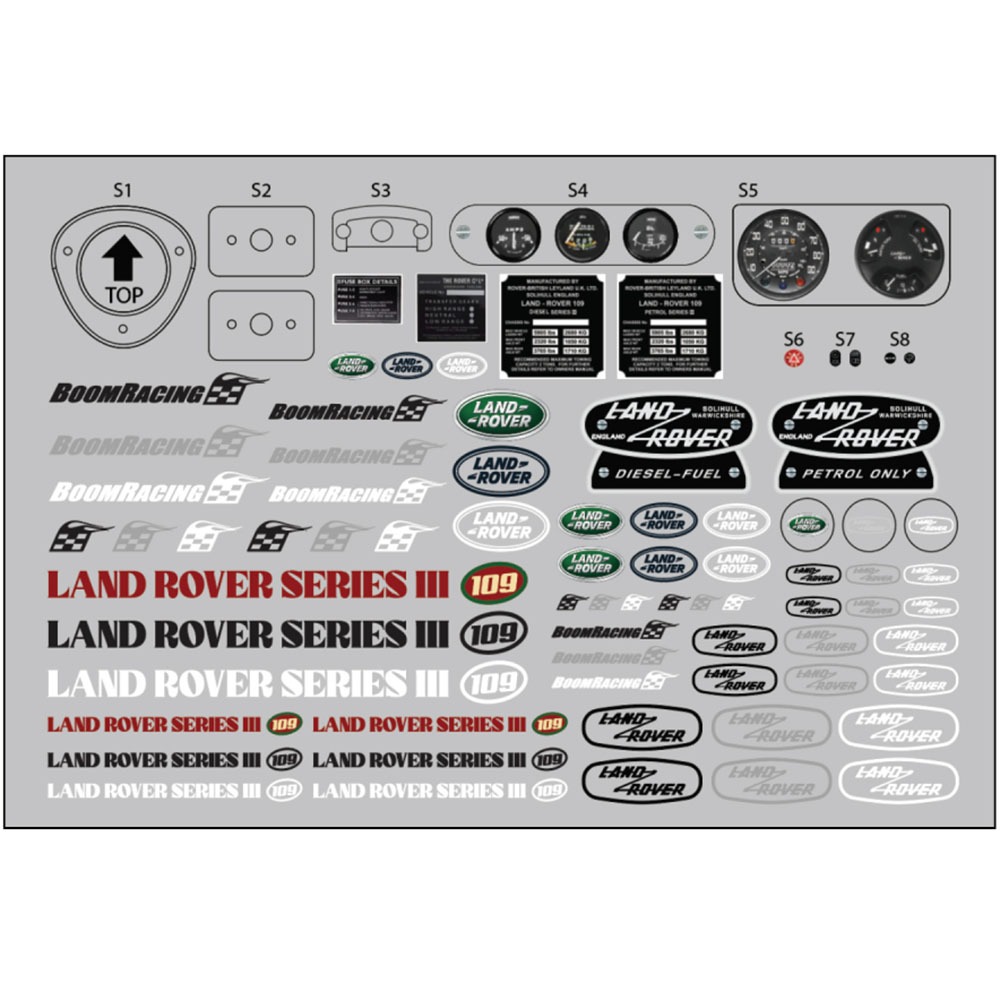 하비몬[#BRX02318] BRX02 Land Rover 109 Land Rover® Series III 109 Pickup Decal Sheet[상품코드]BOOM RACING