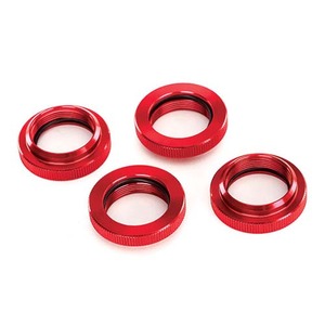 하비몬[#AX7767R] Spring retainer (adjuster), red-anodized aluminum, GTX shocks (4) (assembled with o-ring)[상품코드]TRAXXAS