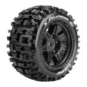 하비몬[#L-T3296B] [2세트 반대분] X-Pioneer X-Maxx MFT Monster Truck Tire w/Mounted Black Rim[상품코드]LOUISE RC