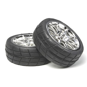 하비몬[#TA53956] 10 Spoke Metal Plated Wheels - W/Cemented Radial Tires[상품코드]TAMIYA