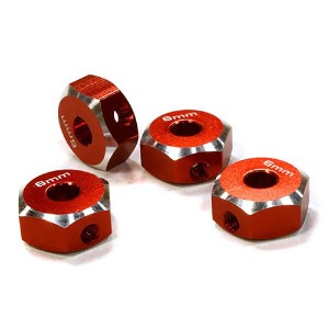 하비몬[단종] [#C26370RED] 12mm Hex Wheel (4) Hub 6mm Thick for 1/10 Axial, Tamiya, TC &amp; Drift (Red)[상품코드]INTEGY