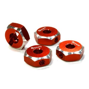 하비몬[단종] [#C26369RED] 12mm Hex Wheel (4) Hub 5mm Thick for 1/10 Axial, Tamiya, TC &amp; Drift (Red)[상품코드]INTEGY