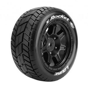 하비몬[#L-T3295B] [2세트 반대분] X-Rocket X-Maxx MFT Monster Truck Tire Sport w/Mounted Black Rim[상품코드]LOUISE RC