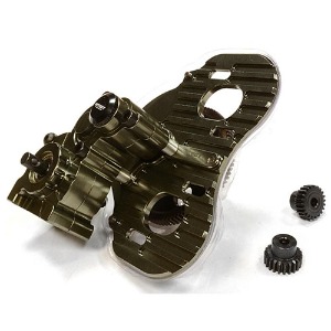 하비몬[#C26028GUN] Billet Machined Twin Motor Type Complete Center Gearbox for Axial 1/10 SCX-10 (Gun)[상품코드]INTEGY