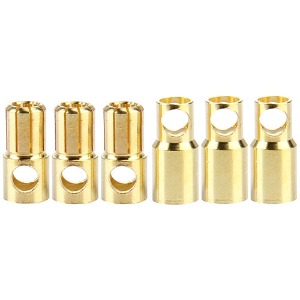 하비몬[#BM0079] [3쌍입+수축튜브] 6mm Gold Bullet Connectors w/Heat Shrink Tubing (길이 수7+7mm｜암15mm)[상품코드]BEST-RCMODEL