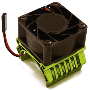 하비몬[#C28600GREEN] 36mm Motor Heatsink+40x40mm Cooling Fan 17k rpm for 1/10 TR-MT10E &amp; TRX-4 (Green)[상품코드]INTEGY
