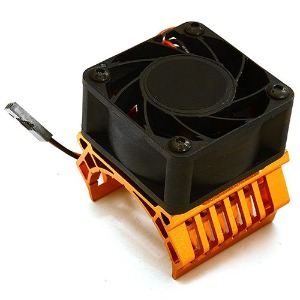 하비몬[#C28600ORANGE] 36mm Motor Heatsink+40x40mm Cooling Fan 17k rpm for 1/10 TR-MT10E &amp; TRX-4 (Orange)[상품코드]INTEGY