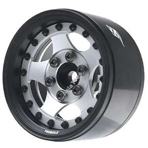 하비몬[#BRPB004MBKRS] [2개입] Boom Racing ProBuild™ 1.9&quot; SV5 Adjustable Offset Aluminum Beadlock Wheels (Matte Black/Flat Silver)[상품코드]BOOM RACING