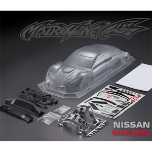 하비몬[#PC201008] 1/10 Nissan Gt-R R35 GT Body Shell w/Light Bucket, Rear Wing, Decal (Clear｜미도색)[상품코드]MATRIXLINE
