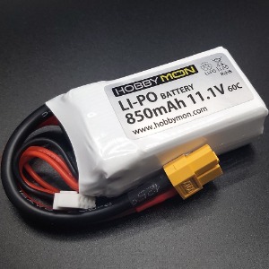 하비몬[BM0315-XT60] [소형 3셀 리포 배터리｜소프트 케이스] 850mAh 11.1V 3S 60C Soft Case LiPo Battery w/XT60 Connector (RC4WD Bully II 불리2) (크기 62 x 30 x 24mm)[상품코드]HOBBYMON