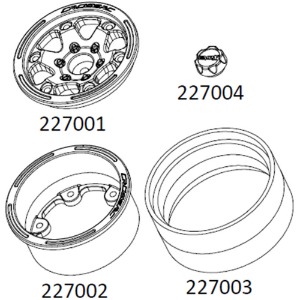 하비몬[97401062] (2개입 반대분) 2.2&quot; Beadlock Wheels w/Screws (12mm Hex) for EMO-X (설명서 품번 #227001, 227002, 227003, 227004)[상품코드]CROSS-RC
