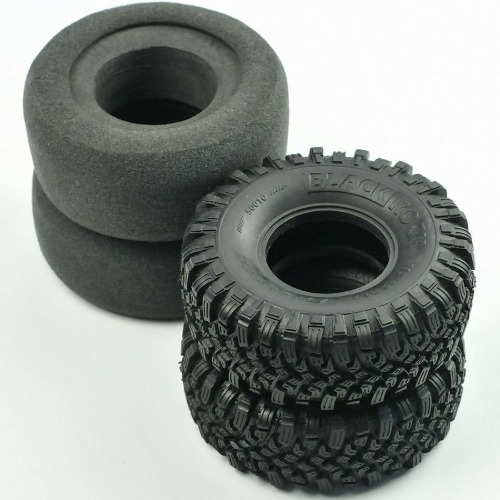 하비몬[#97400358] [2개입] 1.9&quot; Black Rock Tires (Super Soft Rubber) w/2-Stage Inserts (크기 115 x 45mm)[상품코드]CROSS-RC