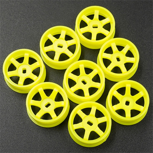 하비몬[#WL-0145FYW] [8개입｜내로우 AWD] Plastic Narrow Rim Set 8.5mm (Offset 0 +1 +2 +3) Florescent Yellow for 1/28 Mini-Z AWD (교쇼 미니지 휠 세트)[상품코드]YEAH RACING
