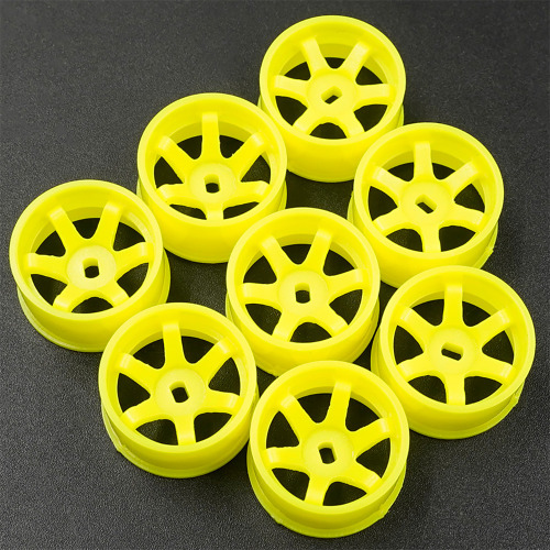 하비몬[WL-0146FYW] (8개입｜와이드 AWD) Plastic Wide Rim Set 11mm (Offset 0 +1 +2 +3) Florescent Yellow for 1/28 Mini-Z AWD (교쇼 미니지 휠 세트)[상품코드]YEAH RACING