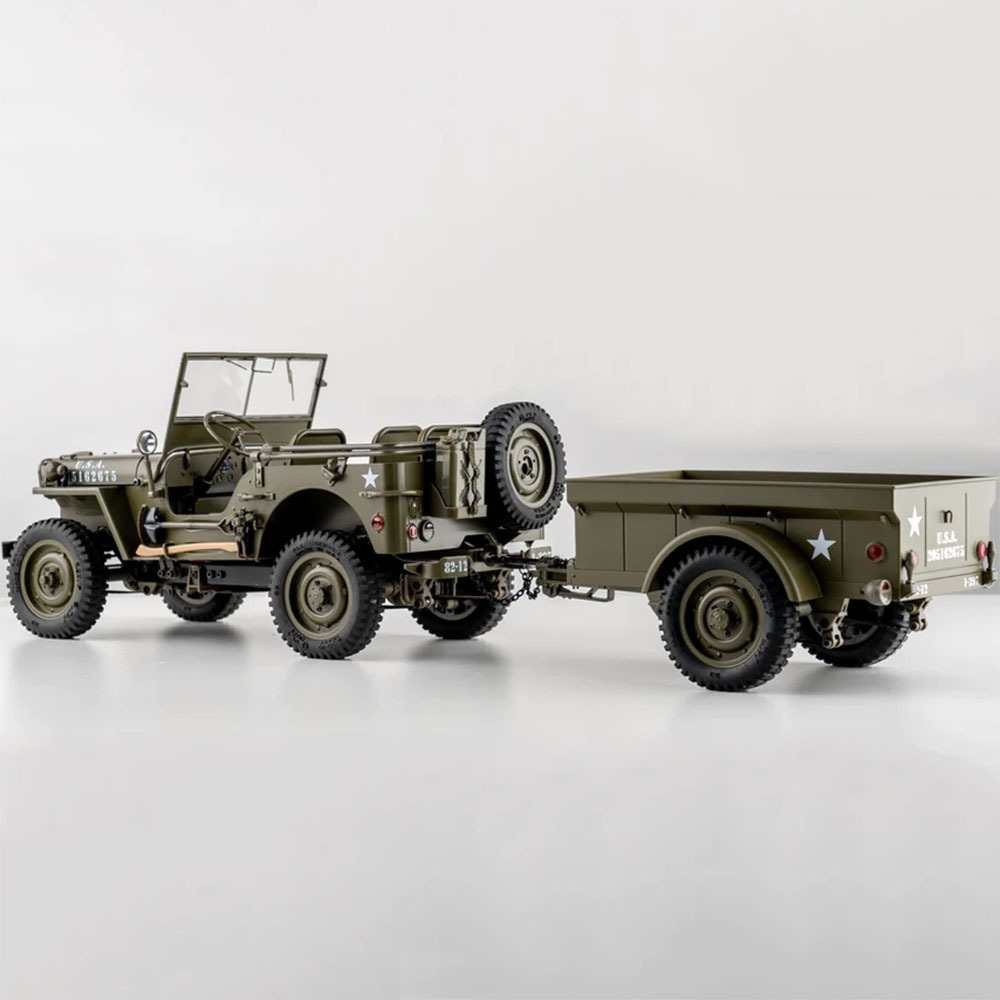 하비몬[**■세트할인: #ROC10601RSGN｜#C1102] [완제품+조종기+트레일러] 1/6 Willys Jeep 1941 Military Scaler w/Trailer (록하비 윌리스 지프)[상품코드]-
