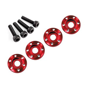 하비몬[#AX7668R] Wheel nut washer machined aluminum red / 3x12mm CS (4)[상품코드]TRAXXAS