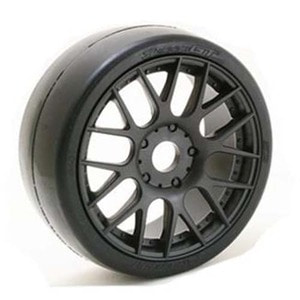 하비몬[#S40140EK16P] [2세트 반대분] 1:8 EXP GT Racing Silck Glued 40 Deg. Tire (Black Wheel)[상품코드]SWEEP