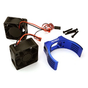 하비몬[#C28852BLUE] Billet Machined Motor Heatsink &amp; Cooling Fans for Losi 1/5 Desert Buggy XL-E (Blue)[상품코드]INTEGY