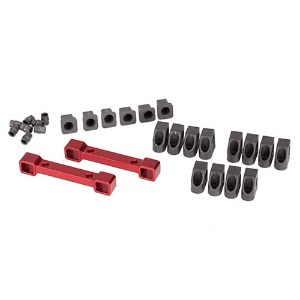 하비몬[#AX8334R] Mounts, Suspension Arms, Aluminum (Red-Anodized) (Front &amp; Rear)/ Hinge Pin Retainers (12)/ Inserts (6)[상품코드]TRAXXAS