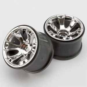 하비몬[#AX5671] Wheels, Geode 3.8&quot; (Chrome) (2) (Use With 17mm Splined Wheel Hubs &amp; Nuts, Part #5353X &amp; Beadlock-Style Sidewall Protectors, Part #5665, 5666, 5667) (Brushless)[상품코드]TRAXXAS