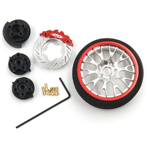 하비몬[#YA-0625RD] Aluminum Transmitter Steering Wheel Set Red Type A for Futaba KO Sanwa Flysky NB4[상품코드]YEAH RACING