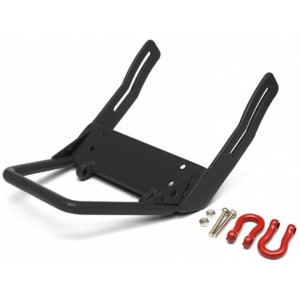 하비몬[#BRQ90285BBK] Steel Front Stubby Bumper w/ Red Towing Hooks Black for SCX10[상품코드]BOOM RACING
