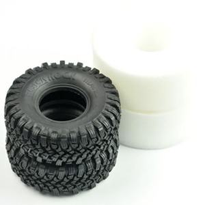 하비몬[#97400423] [2개] 1.9&quot; Black Rock Tires (Super Soft Rubber) w/Inserts (크기 115 x 45mm)[상품코드]CROSS-RC