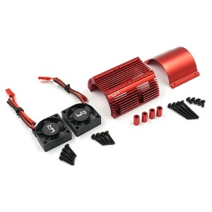 하비몬[YA-0261RD] 40.8mm Heat Sink w/Twin Tornado High Speed Fan Set for 1:8 Motors (Red)[상품코드]YEAH RACING