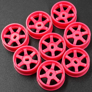 하비몬[WL-0145FPK] (8개입｜내로우 AWD) Plastic Narrow Rim Set 8.5mm (Offset 0 +1 +2 +3) Florescent Pink for 1/28 Mini-Z AWD (교쇼 미니지 휠 세트)[상품코드]YEAH RACING