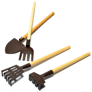 하비몬[#BRSCAC018] [미니어처: 삽/쇠스랑｜4개입] Scale Accessories - Shovel &amp; Straw Fork 4 Pieces Set[상품코드]TEAM RAFFEE