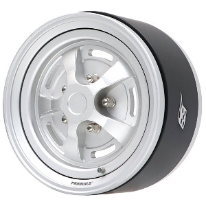 하비몬[#BRPB060FSFS] [2개입] ProBuild™ 1.9&quot; Rostyle Classic Adjustable Offset Aluminum Beadlock Wheels (Flat Silver/Flat Silver)[상품코드]BOOM RACING