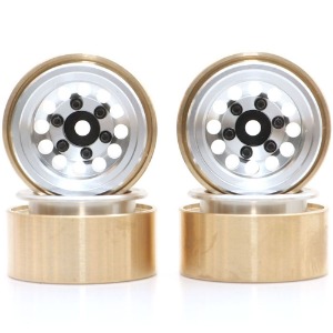 하비몬[#BRW780938TERRA-S ■] [4개입] KRAIT™ 1.0&quot; Terra Beadlock Wheel w/ Brass Rings &amp; Hub Options Set (Silver) (for SCX24)[상품코드]BOOM RACING