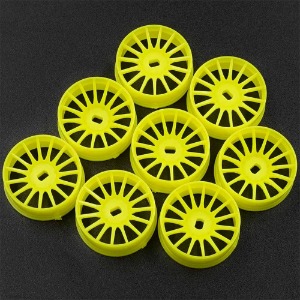 하비몬[#WL-0167FYW] [8개입｜내로우 AWD] Plastic Narrow Rim Set 8.5mm (Offset 0 +1 +2 +3) Florescent Yellow for 1/28 AWD Mini-Z (교쇼 미니지 휠 세트)[상품코드]YEAH RACING