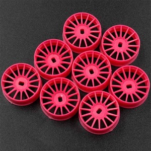 하비몬[#WL-0167FPK] [8개입｜내로우 AWD] Plastic Narrow Rim Set 8.5 mm (Offset 0 +1 +2 +3) Florescent Pink for 1/28 AWD Mini-Z (교쇼 미니지 휠 세트)[상품코드]YEAH RACING