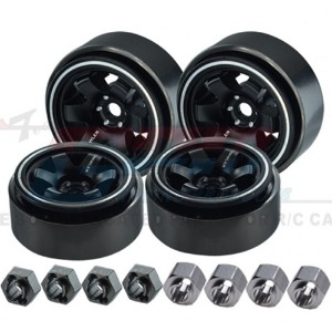 하비몬[#TRX4MZSP1221-BK] [4개입] Aluminum 1.0 Inch Beadlock Wheel Rims Set (6 Poles) (트랙사스 TRX-4M)[상품코드]GPM