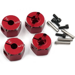 하비몬[WA-041RD] (4개입) Aluminun Hex Adaptor Set 12x8mm (Red) for 1/10 RC Touring Drift Crawler[상품코드]YEAH RACING