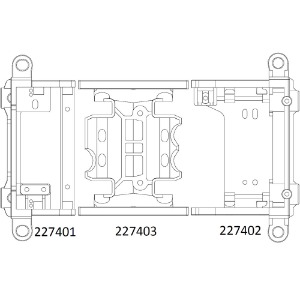 하비몬[#97401115] Front &amp; Rear Bumper Mount and Center Gearbox Mounting Brace Skidplate for EMO-X (설명서 품번 #227401, 227402, 227403)[상품코드]CROSS-RC