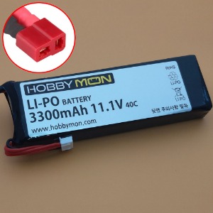 하비몬[#HBM3300M3S-DEANS｜BM0317] [얇은 3셀｜2셀 크기 3셀 리포 배터리｜소프트 케이스] 3300mAh 11.1V 3S 40C Soft Case LiPo Battery w/Deans Connector (D1RC 디펜더 D90｜카포 JK 맥스) (크기 135 x 43 x 19mm)[상품코드]HOBBYMON