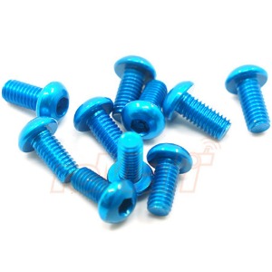하비몬[AHP-310BU] (10개입) M3x10mm Aluminum 7075 Hex Socket Button Head Screws (Blue)[상품코드]YEAH RACING