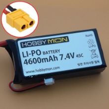 하비몬[BM0320-XT60] (소프트 케이스) 4600mAh 7.4V 2S 45C Soft Case LiPo Battery w/XT60 Connector (록하비 FJ40 / 마시간 / 타미야 샌드스코쳐) (크기 92 x 45 x 23mm)[상품코드]HOBBYMON